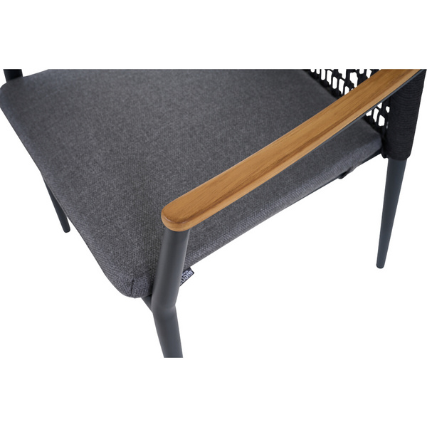 CORTINA Stapelsessel matt anthrazit/grau Bedruckt, Bez. 70% Baumw. und 30% Polyester