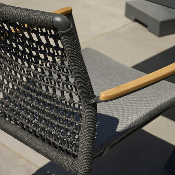 CORTINA Stapelsessel matt anthrazit/grau Bedruckt, Bez. 70% Baumw. und 30% Polyester