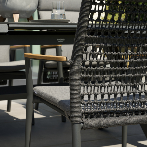 CORTINA Stapelsessel matt anthrazit/grau Bedruckt, Bez. 70% Baumw. und 30% Polyester