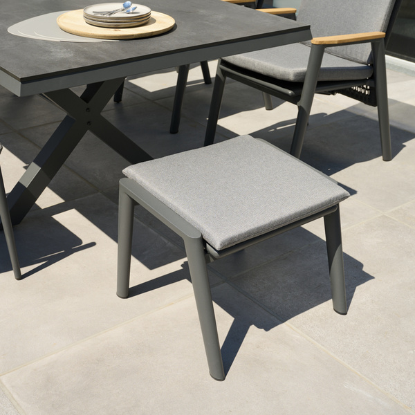 CORTINA Hocker matt anthrazit/grau Bedruckt, Bez. 70% Baumw. und 30% Polyester