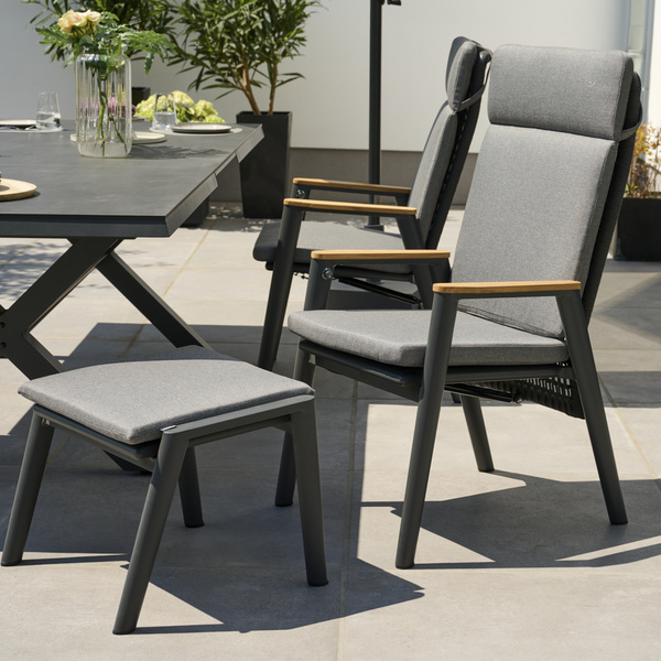 CORTINA Hocker matt anthrazit/grau Bedruckt, Bez. 70% Baumw. und 30% Polyester