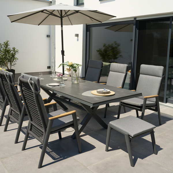 CORTINA Hocker matt anthrazit/grau Bedruckt, Bez. 70% Baumw. und 30% Polyester