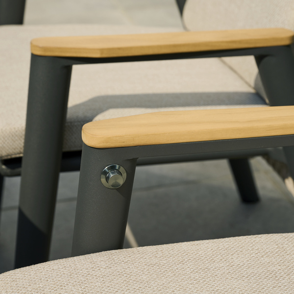 CORTINA Move Sessel matt anthrazit/natur Bedruckt, Bez. 70% Baumw. und 30% Polyester