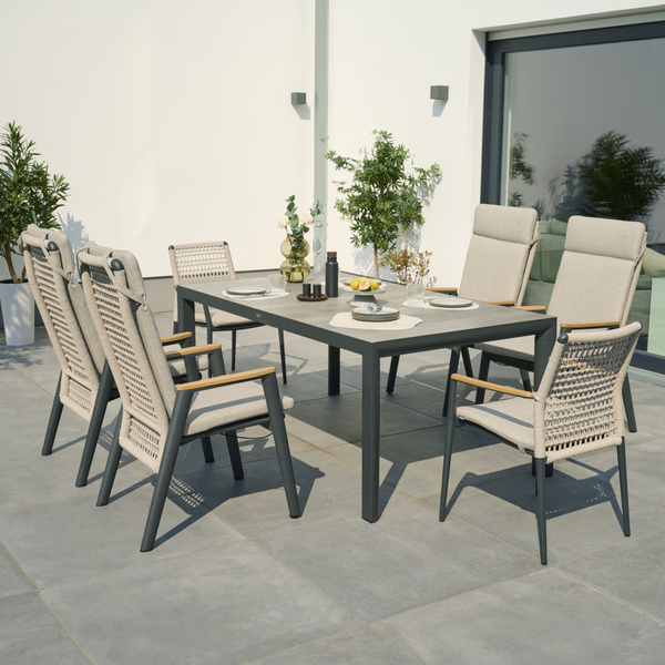 CORTINA Move Sessel matt anthrazit/natur Bedruckt, Bez. 70% Baumw. und 30% Polyester