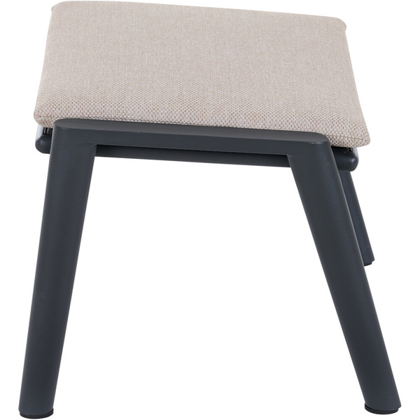 CORTINA Hocker matt anthrazit/natur Bedruckt, Bez. 70% Baumw. und 30% Polyester