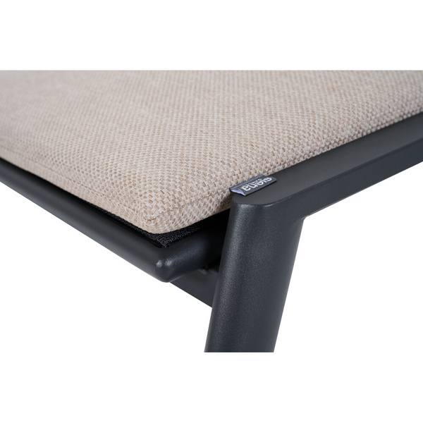 CORTINA Hocker matt anthrazit/natur Bedruckt, Bez. 70% Baumw. und 30% Polyester