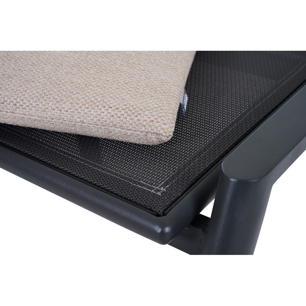 CORTINA Hocker matt anthrazit/natur Bedruckt, Bez. 70% Baumw. und 30% Polyester