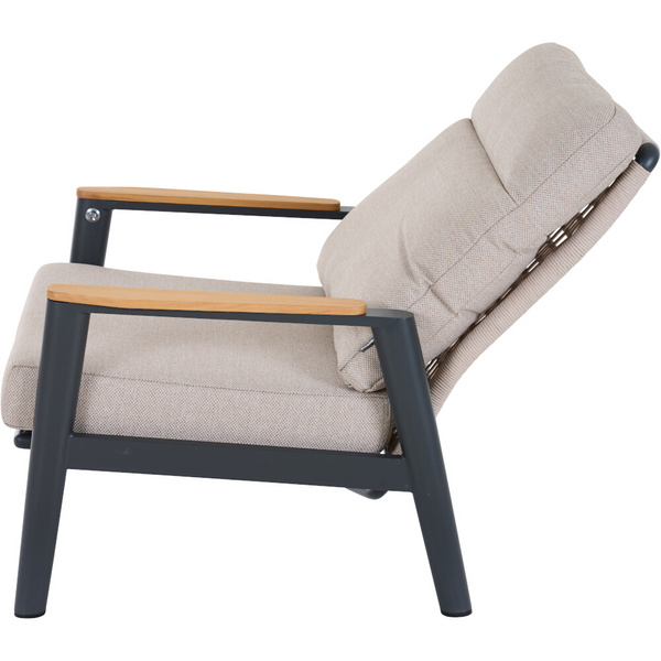 CORTINA Lounge Move Sessel matt anthrazit/natur Bedruckt, Bez. 70% Baumw. und 30% Polyester