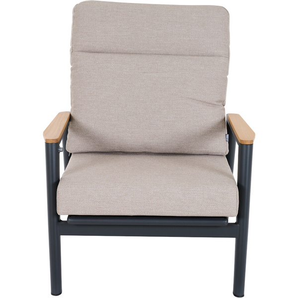 CORTINA Lounge Move Sessel matt anthrazit/natur Bedruckt, Bez. 70% Baumw. und 30% Polyester