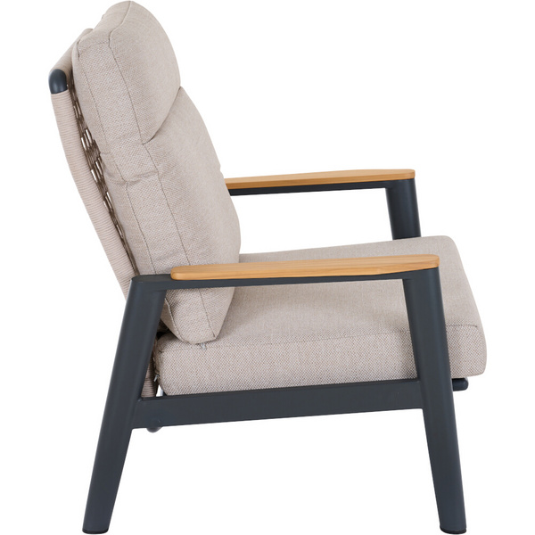 CORTINA Lounge Move Sessel matt anthrazit/natur Bedruckt, Bez. 70% Baumw. und 30% Polyester