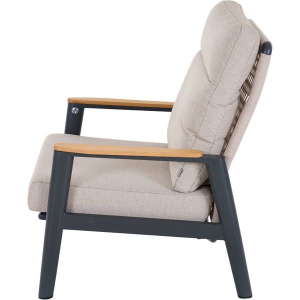 CORTINA Lounge Move Sessel matt anthrazit/natur Bedruckt, Bez. 70% Baumw. und 30% Polyester