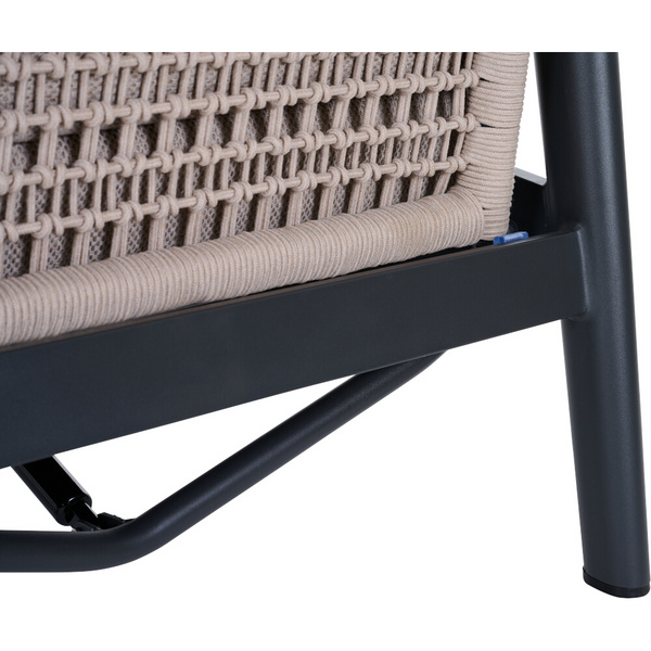 CORTINA 2er Bank matt anthrazit/natur Bedruckt, Bez. 70% Baumw. und 30% Polyester