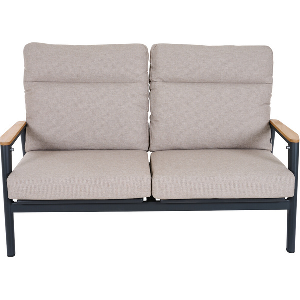 CORTINA 2er Bank matt anthrazit/natur Bedruckt, Bez. 70% Baumw. und 30% Polyester