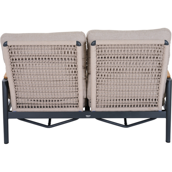 CORTINA 2er Bank matt anthrazit/natur Bedruckt, Bez. 70% Baumw. und 30% Polyester