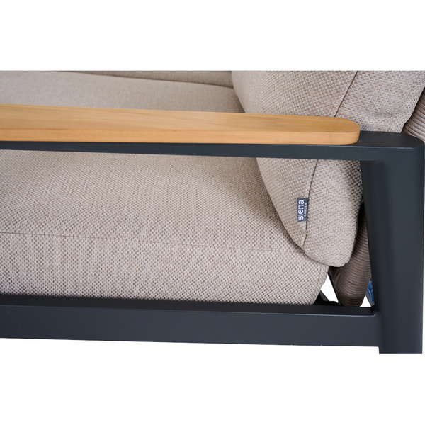 CORTINA 2er Bank matt anthrazit/natur Bedruckt, Bez. 70% Baumw. und 30% Polyester