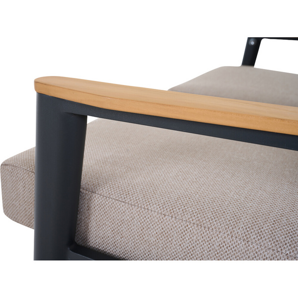 CORTINA 2er Bank matt anthrazit/natur Bedruckt, Bez. 70% Baumw. und 30% Polyester