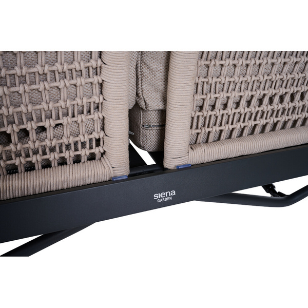 CORTINA 2er Bank matt anthrazit/natur Bedruckt, Bez. 70% Baumw. und 30% Polyester