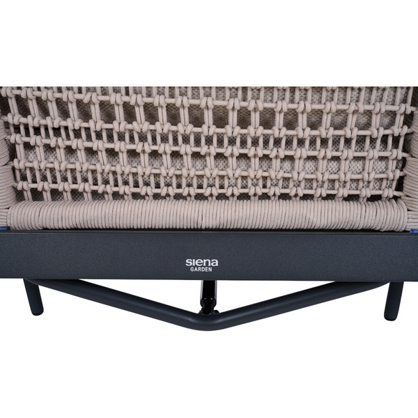 CORTINA 3er Bank matt anthrazit/natur Bedruckt, Bez. 70% Baumw. und 30% Polyester