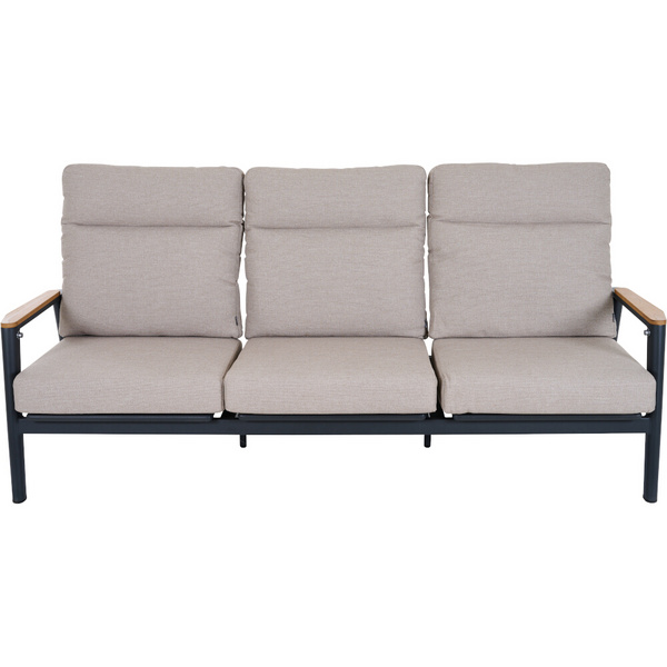 CORTINA 3er Bank matt anthrazit/natur Bedruckt, Bez. 70% Baumw. und 30% Polyester