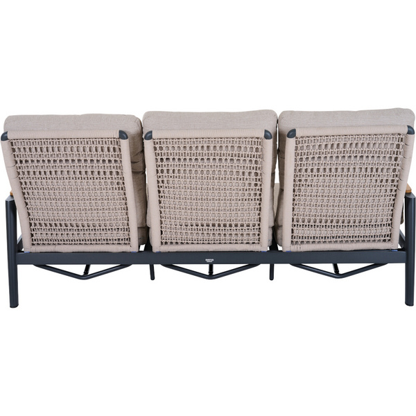 CORTINA 3er Bank matt anthrazit/natur Bedruckt, Bez. 70% Baumw. und 30% Polyester