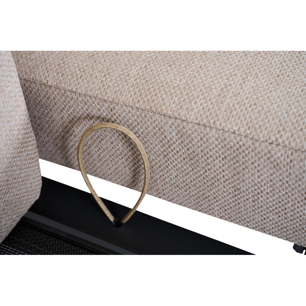 CORTINA 3er Bank matt anthrazit/natur Bedruckt, Bez. 70% Baumw. und 30% Polyester