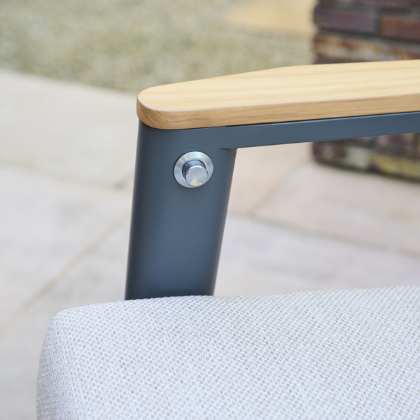 CORTINA 3er Bank matt anthrazit/natur Bedruckt, Bez. 70% Baumw. und 30% Polyester