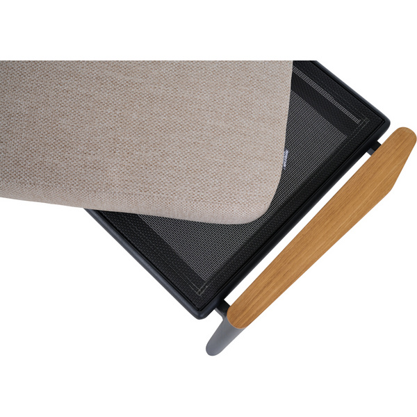 CORTINA Loungehocker matt anthrazit/Kissen natur Bedruckt, Bez. 70% Baumw. und 30% Polyester