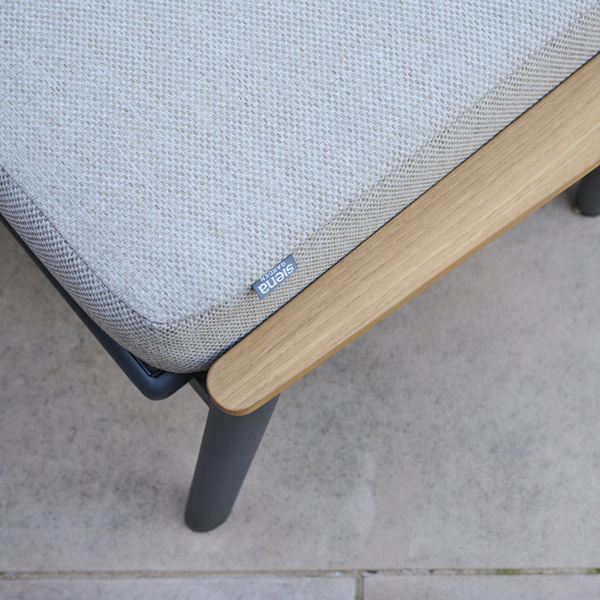 CORTINA Loungehocker matt anthrazit/Kissen natur Bedruckt, Bez. 70% Baumw. und 30% Polyester