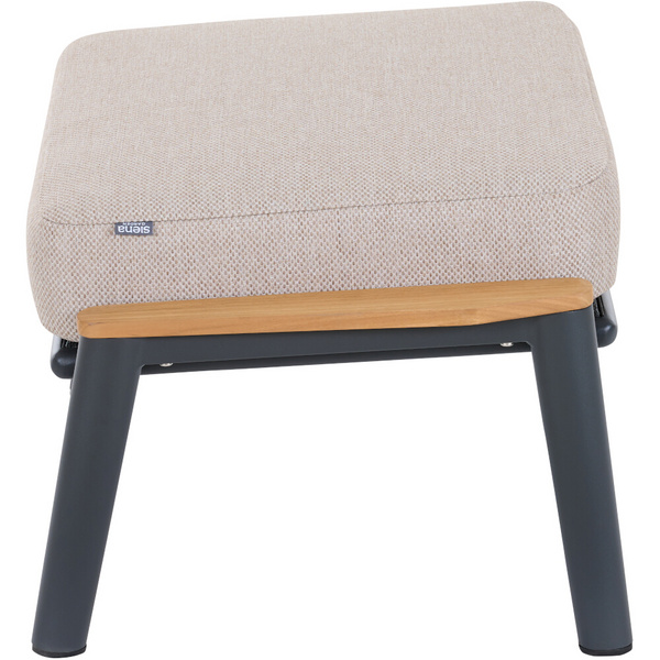 CORTINA Loungehocker matt anthrazit/Kissen natur Bedruckt, Bez. 70% Baumw. und 30% Polyester