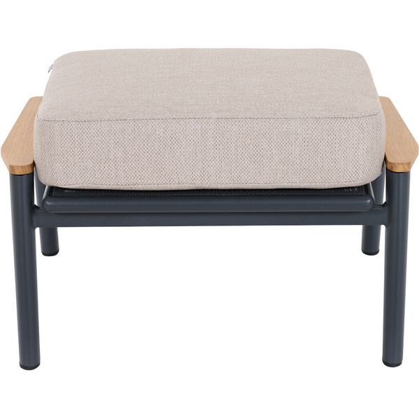CORTINA Loungehocker matt anthrazit/Kissen natur Bedruckt, Bez. 70% Baumw. und 30% Polyester