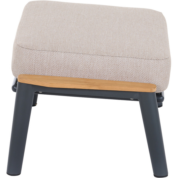 CORTINA Loungehocker matt anthrazit/Kissen natur Bedruckt, Bez. 70% Baumw. und 30% Polyester