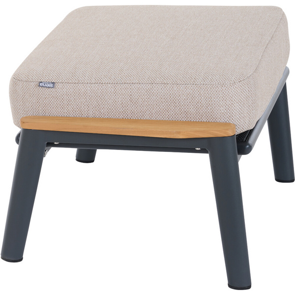 CORTINA Loungehocker matt anthrazit/Kissen natur Bedruckt, Bez. 70% Baumw. und 30% Polyester