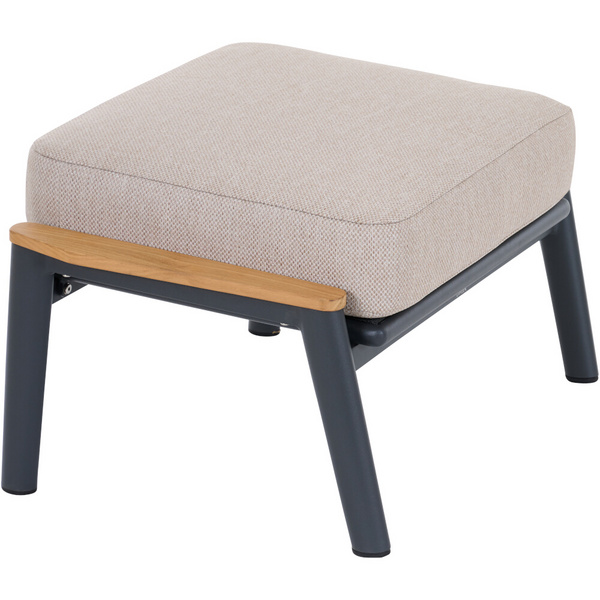 CORTINA Loungehocker matt anthrazit/Kissen natur Bedruckt, Bez. 70% Baumw. und 30% Polyester