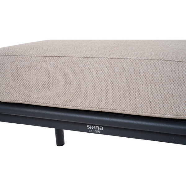 CORTINA Loungehocker matt anthrazit/Kissen natur Bedruckt, Bez. 70% Baumw. und 30% Polyester
