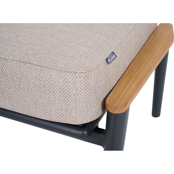 CORTINA Loungehocker matt anthrazit/Kissen natur Bedruckt, Bez. 70% Baumw. und 30% Polyester