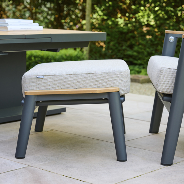 CORTINA Loungehocker matt anthrazit/Kissen natur Bedruckt, Bez. 70% Baumw. und 30% Polyester