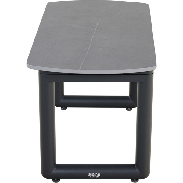 CLIFTON Beistelltisch sintered stone Gest. Alu, Rope, Armlehnen Teak, inkl. Auflage