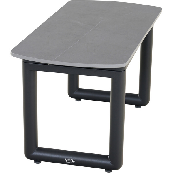 CLIFTON Beistelltisch sintered stone Gest. Alu, Rope, Armlehnen Teak, inkl. Auflage