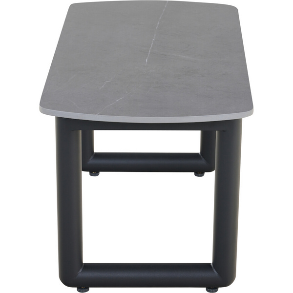 CLIFTON Beistelltisch sintered stone Gest. Alu, Rope, Armlehnen Teak, inkl. Auflage