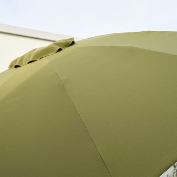 PAOLO Mittelstockschirm Ø270cm olive Gest. Alu, Rope, Armlehnen aus Teak