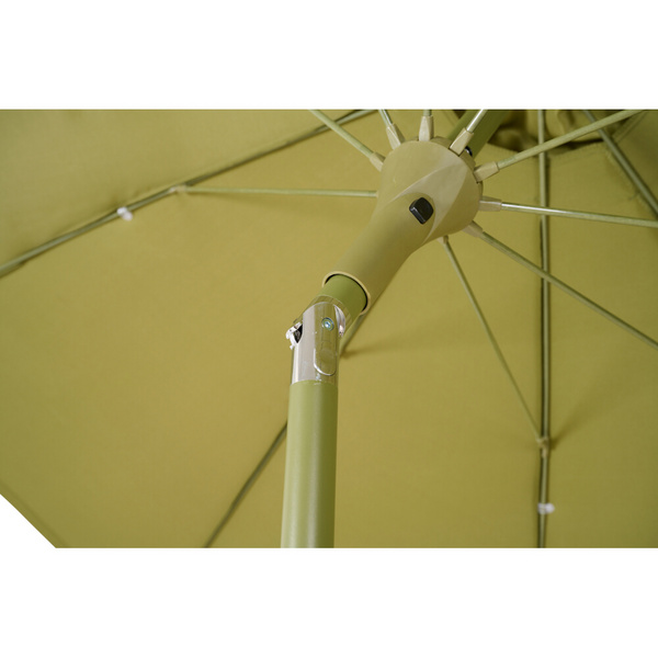 PAOLO Mittelstockschirm Ø270cm olive Gest. Alu, Rope, Armlehnen aus Teak