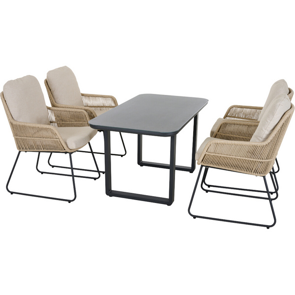 KANSAS Diningsessel matt anthrazit/taupe Polyester, PU-bes