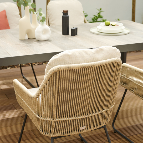 KANSAS Diningsessel matt anthrazit/taupe Polyester, PU-bes