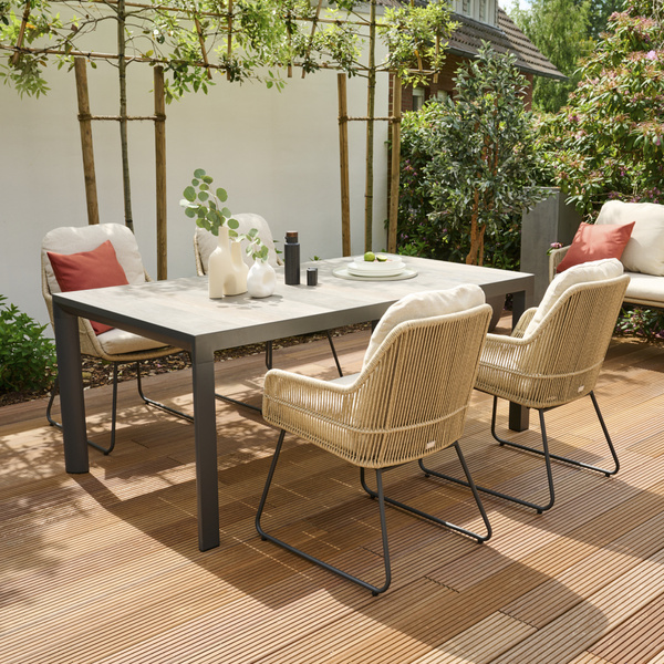 KANSAS Diningsessel matt anthrazit/taupe Polyester, PU-bes