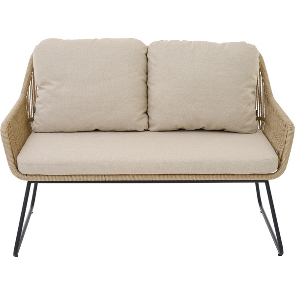 KANSAS 2er Diningbank matt anthrazit/taupe Polyester, PU-bes
