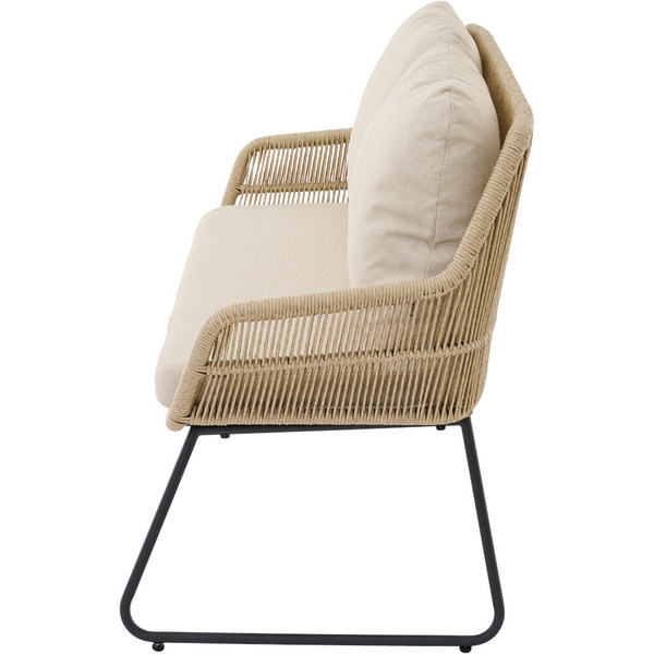 KANSAS 2er Diningbank matt anthrazit/taupe Polyester, PU-bes