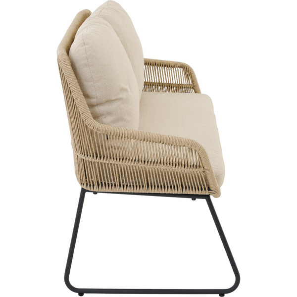 KANSAS 2er Diningbank matt anthrazit/taupe Polyester, PU-bes