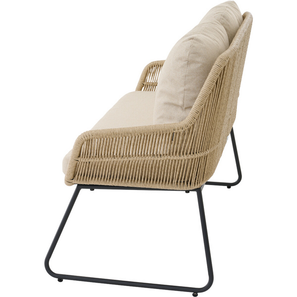 KANSAS 2er Diningbank matt anthrazit/taupe Polyester, PU-bes