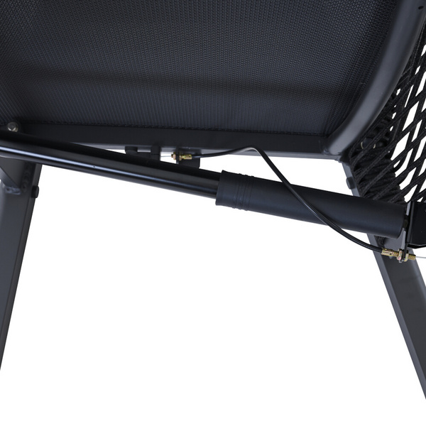 BOLOGNA Move Sessel, anthrazit, Rope schwarz + Teakarmlehne Gest. Alu, Bez. 100% Polyester, grau