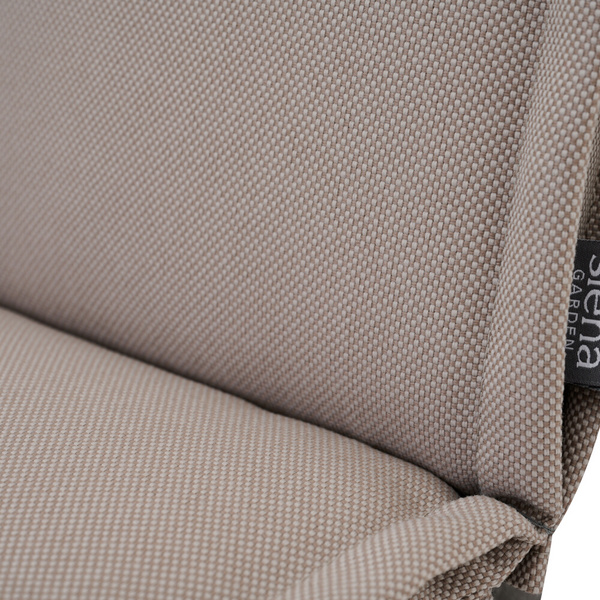 STELLA Sesselauflage 120cm, Farbe safari Gest. Alu matt anthrazit, Tischpl. aus Glas in dark concrete